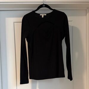 Express Cut Out Black Long Sleeve Top